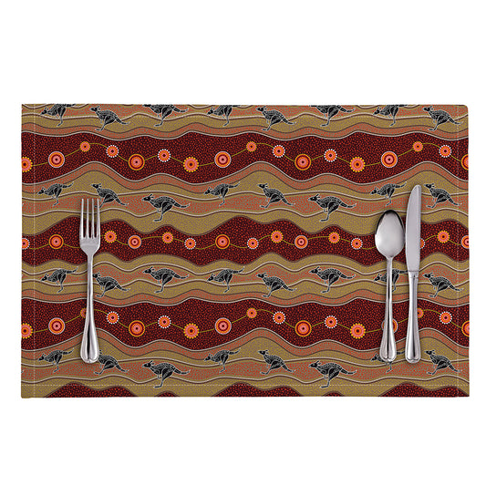 Australian Aboriginal Kangaroo Print Placemat