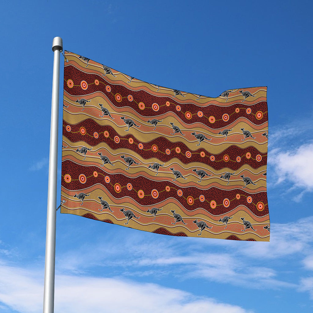 Australian Aboriginal Kangaroo Print Polyester Flag