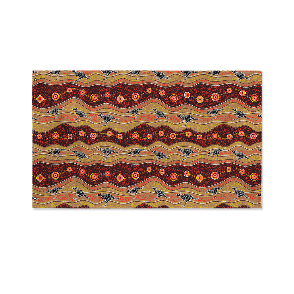 Australian Aboriginal Kangaroo Print Polyester Flag
