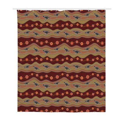 Australian Aboriginal Kangaroo Print Polyester Shower Curtain