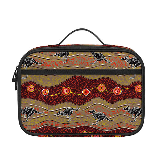 Australian Aboriginal Kangaroo Print Portable Lunch Bag