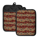 Australian Aboriginal Kangaroo Print Pot Holders With Pocket
