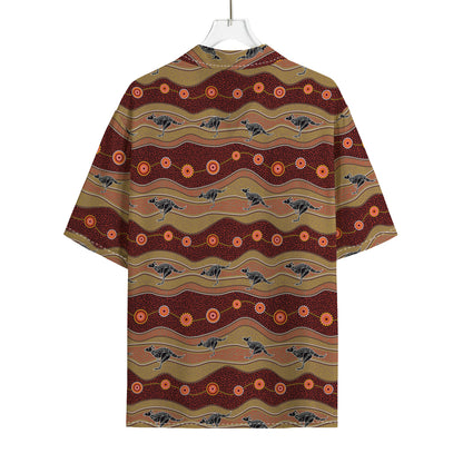 Australian Aboriginal Kangaroo Print Rayon Hawaiian Shirt