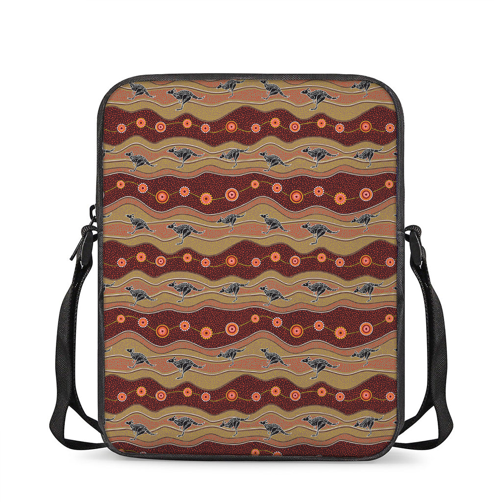 Australian Aboriginal Kangaroo Print Rectangular Crossbody Bag