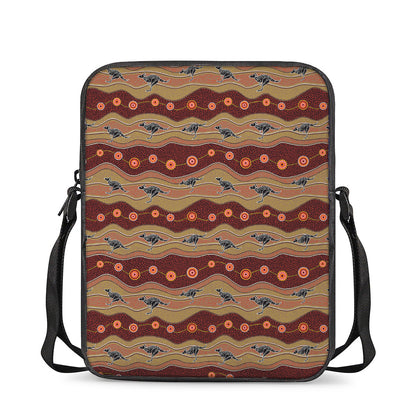Australian Aboriginal Kangaroo Print Rectangular Crossbody Bag
