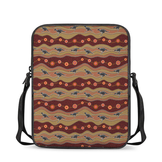 Australian Aboriginal Kangaroo Print Rectangular Crossbody Bag