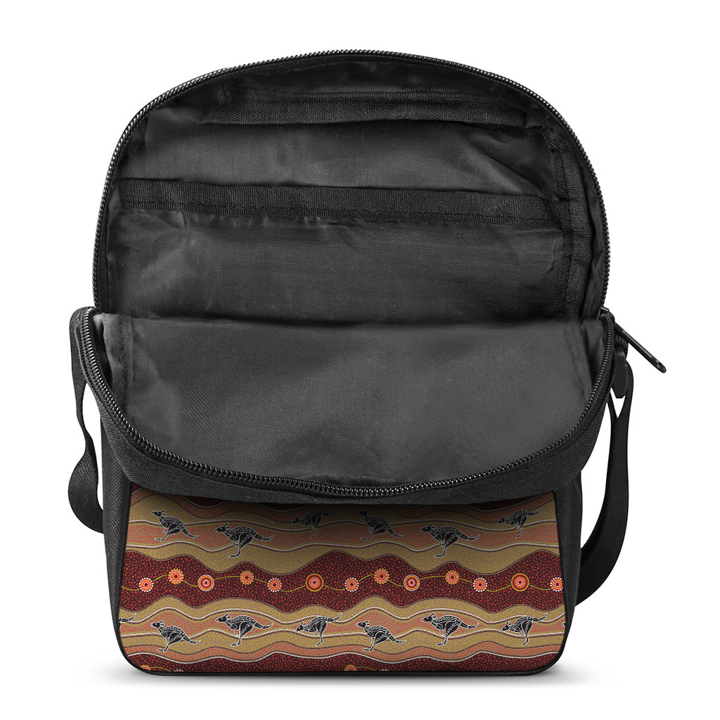 Australian Aboriginal Kangaroo Print Rectangular Crossbody Bag