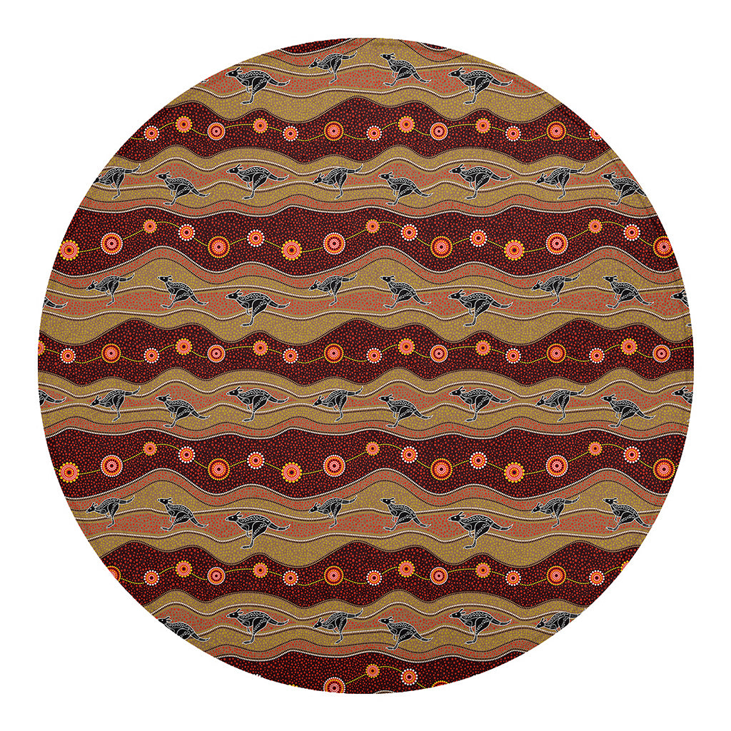 Australian Aboriginal Kangaroo Print Round Blanket