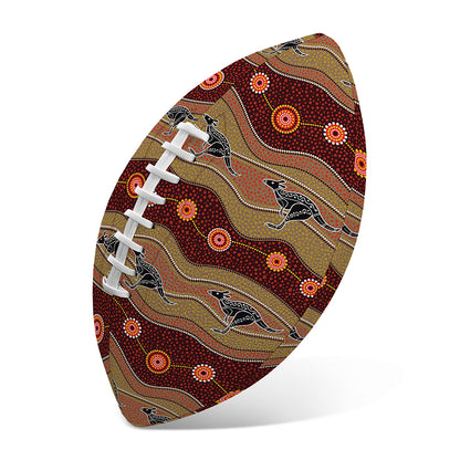 Australian Aboriginal Kangaroo Print Rugby Ball