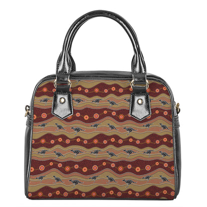 Australian Aboriginal Kangaroo Print Shoulder Handbag