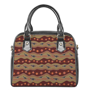 Australian Aboriginal Kangaroo Print Shoulder Handbag