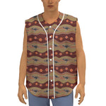 Australian Aboriginal Kangaroo Print Sleeveless Baseball Jersey