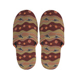 Australian Aboriginal Kangaroo Print Slippers