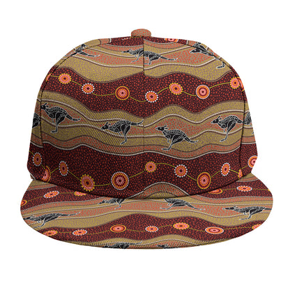 Australian Aboriginal Kangaroo Print Snapback Cap
