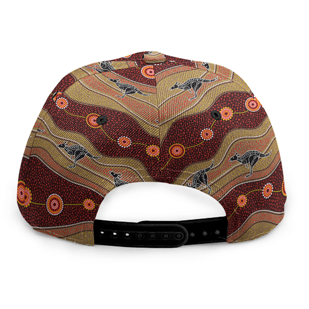 Australian Aboriginal Kangaroo Print Snapback Cap