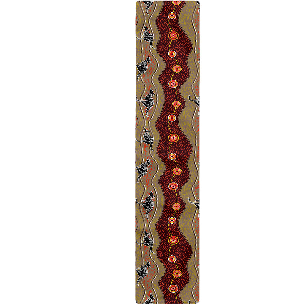 Australian Aboriginal Kangaroo Print Table Runner