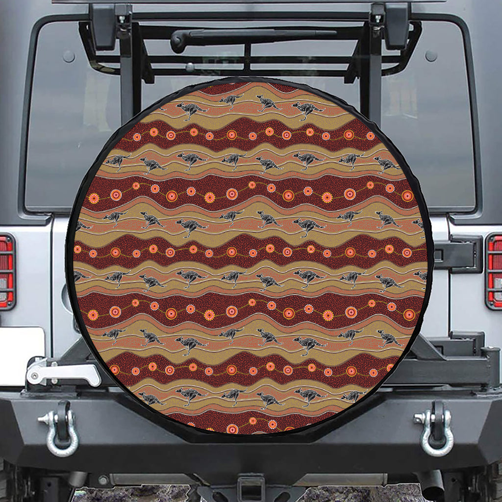 Australian Aboriginal Kangaroo Print Tire Cover
