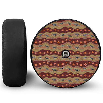 Australian Aboriginal Kangaroo Print Tire Cover With Camera Hole