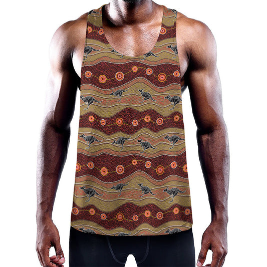 Australian Aboriginal Kangaroo Print Training Tank Top