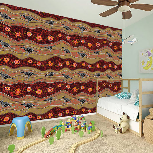 Australian Aboriginal Kangaroo Print Wall Sticker