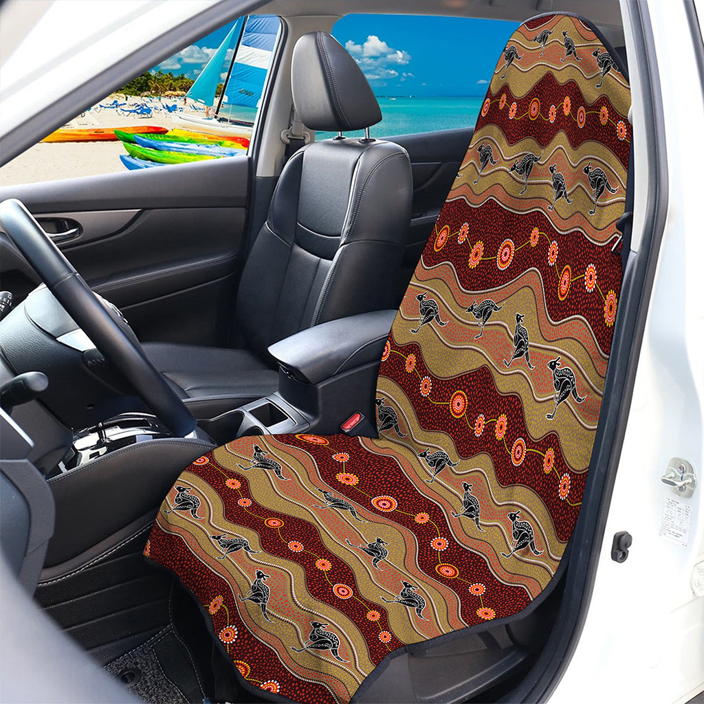 Australian Aboriginal Kangaroo Print Waterproof Car Seat Cover