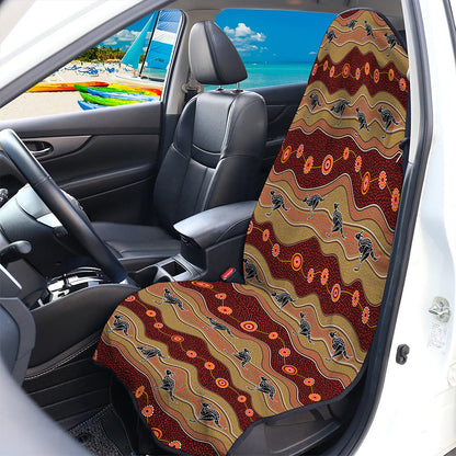 Australian Aboriginal Kangaroo Print Waterproof Car Seat Cover