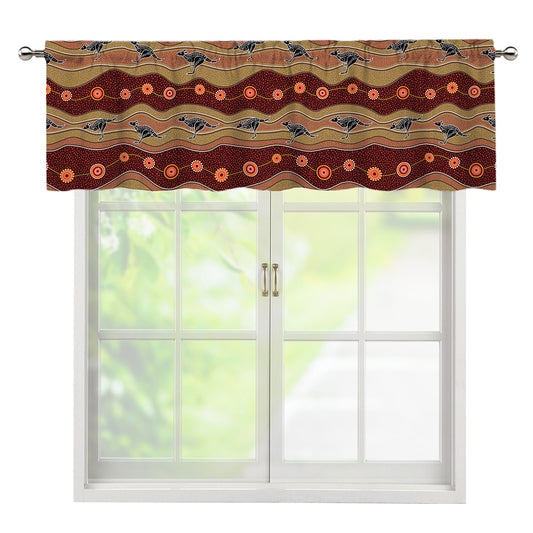 Australian Aboriginal Kangaroo Print Window Valance
