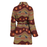 Australian Aboriginal Kangaroo Print Women's Bathrobe