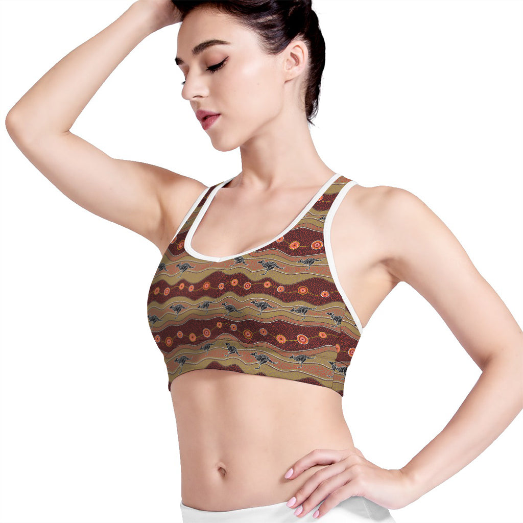 Australian Aboriginal Kangaroo Print Women's Sports Bra