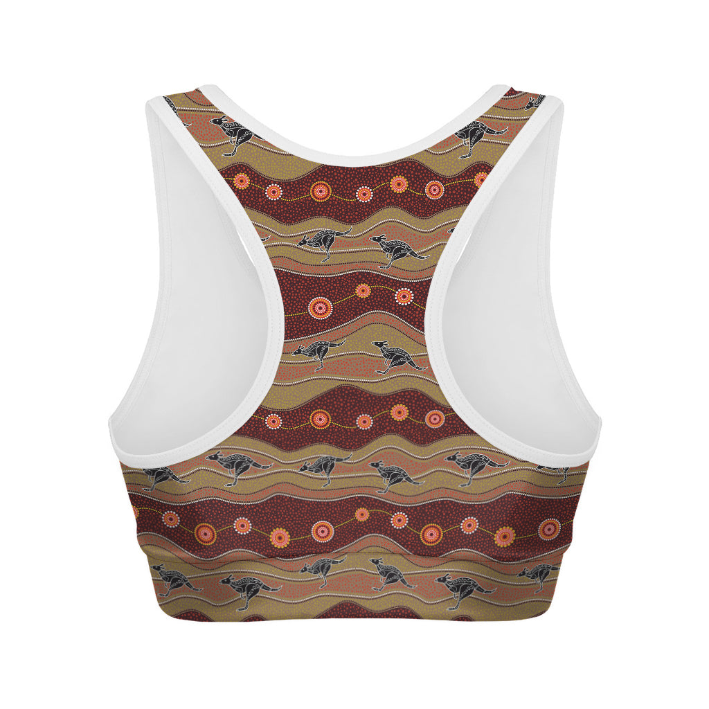 Australian Aboriginal Kangaroo Print Women's Sports Bra