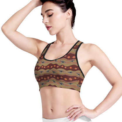 Australian Aboriginal Kangaroo Print Women's Sports Bra