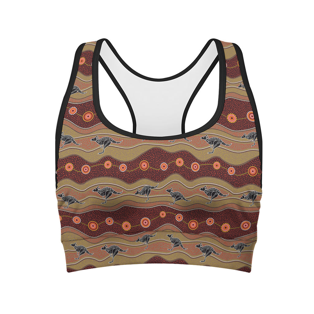 Australian Aboriginal Kangaroo Print Women's Sports Bra