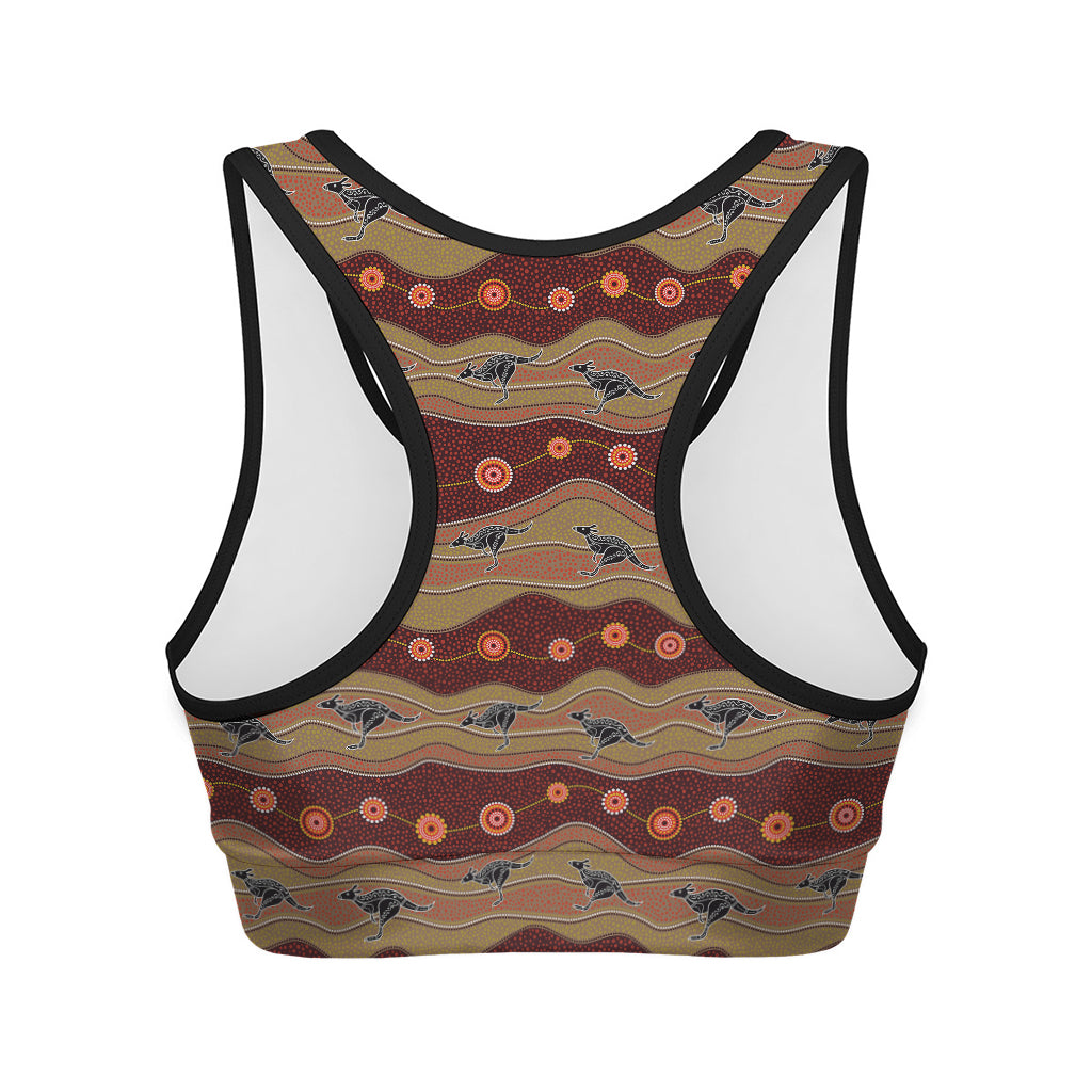 Australian Aboriginal Kangaroo Print Women's Sports Bra