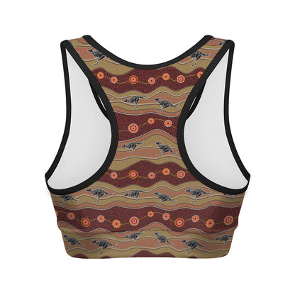 Australian Aboriginal Kangaroo Print Women's Sports Bra