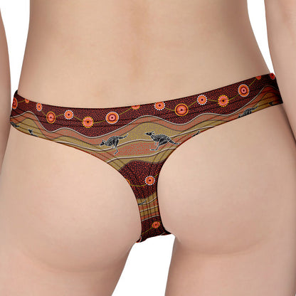Australian Aboriginal Kangaroo Print Women's Thong