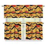 Australian Aboriginal Pattern Print 3 Piece Kitchen Curtains