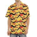 Australian Aboriginal Pattern Print Aloha Shirt