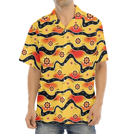 Australian Aboriginal Pattern Print Aloha Shirt