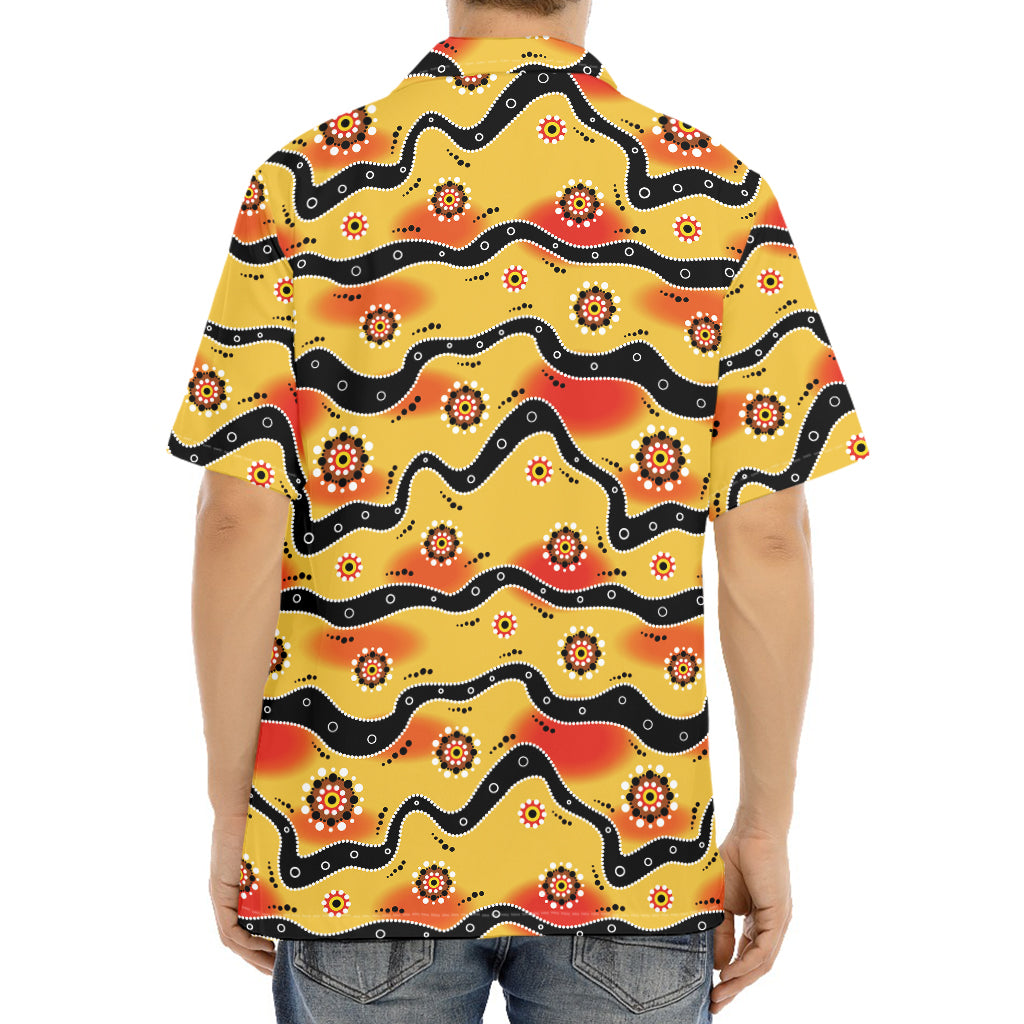 Australian Aboriginal Pattern Print Aloha Shirt