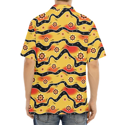 Australian Aboriginal Pattern Print Aloha Shirt