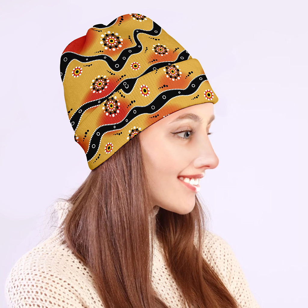 Australian Aboriginal Pattern Print Beanie