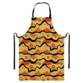 Australian Aboriginal Pattern Print Bib Apron With Pocket