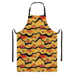 Australian Aboriginal Pattern Print Bib Apron With Pocket