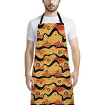 Australian Aboriginal Pattern Print Bib Apron With Pocket