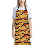 Australian Aboriginal Pattern Print Bib Apron With Pocket
