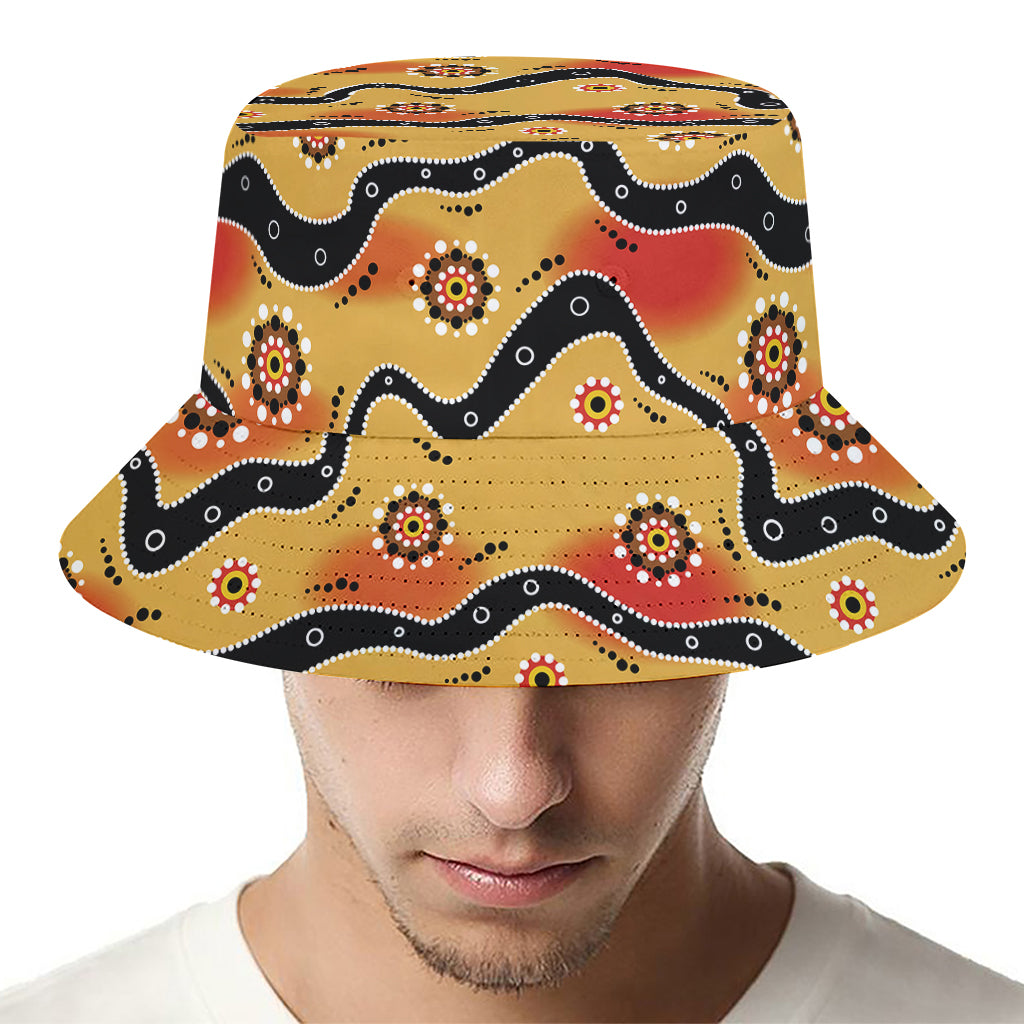 Australian Aboriginal Pattern Print Bucket Hat