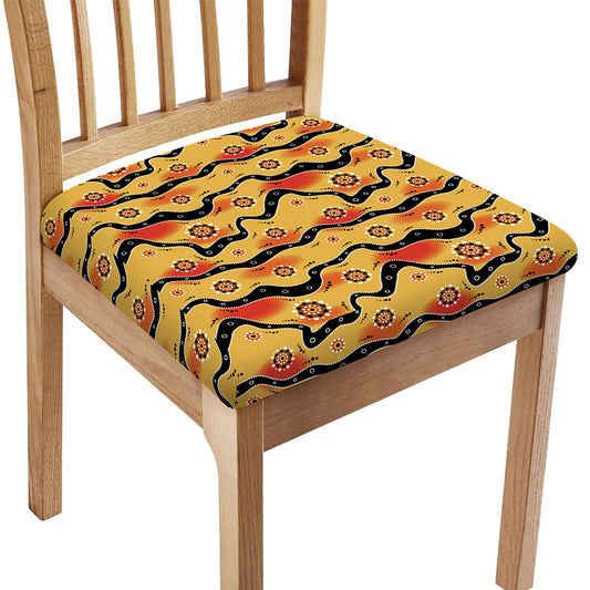 Australian Aboriginal Pattern Print Chair Cushion Cover