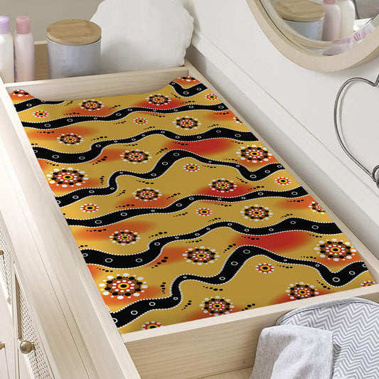 Australian Aboriginal Pattern Print Changing Pad Cover
