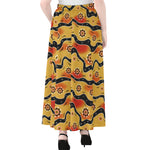 Australian Aboriginal Pattern Print Chiffon Maxi Skirt