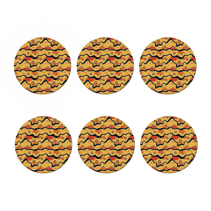 Australian Aboriginal Pattern Print Coaster Set